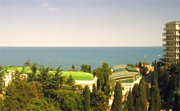 Веб камера с видом на море из санатория «Крымские зори» (Алушта, Крым)