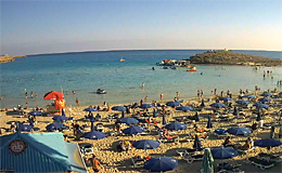 Кипр. Курорт Айя Напа, пляж Nissi Beach