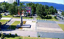 Веб камера Петрозаводск. Советская площадь, памятник О.В.Куусинену (Карелия)