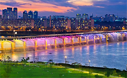 Сеул. Мост «Фонтан радуги» / Hangang & Banpo Bridge (Южная Корея
