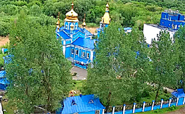 Веб камера Ульяновск. Благовещенский храм, улица Шолмова